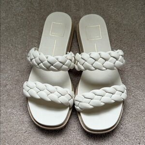 Dolce Vita Braided Double-Strap Slide Sandals - Cream